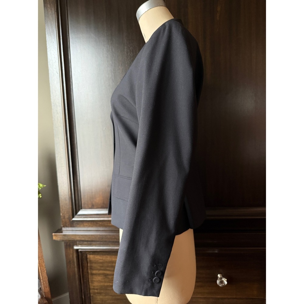 Anne Klein Suit Black Wool Blend 3-Button Blazer Jacket 12P Petite - Picture 3 of 14